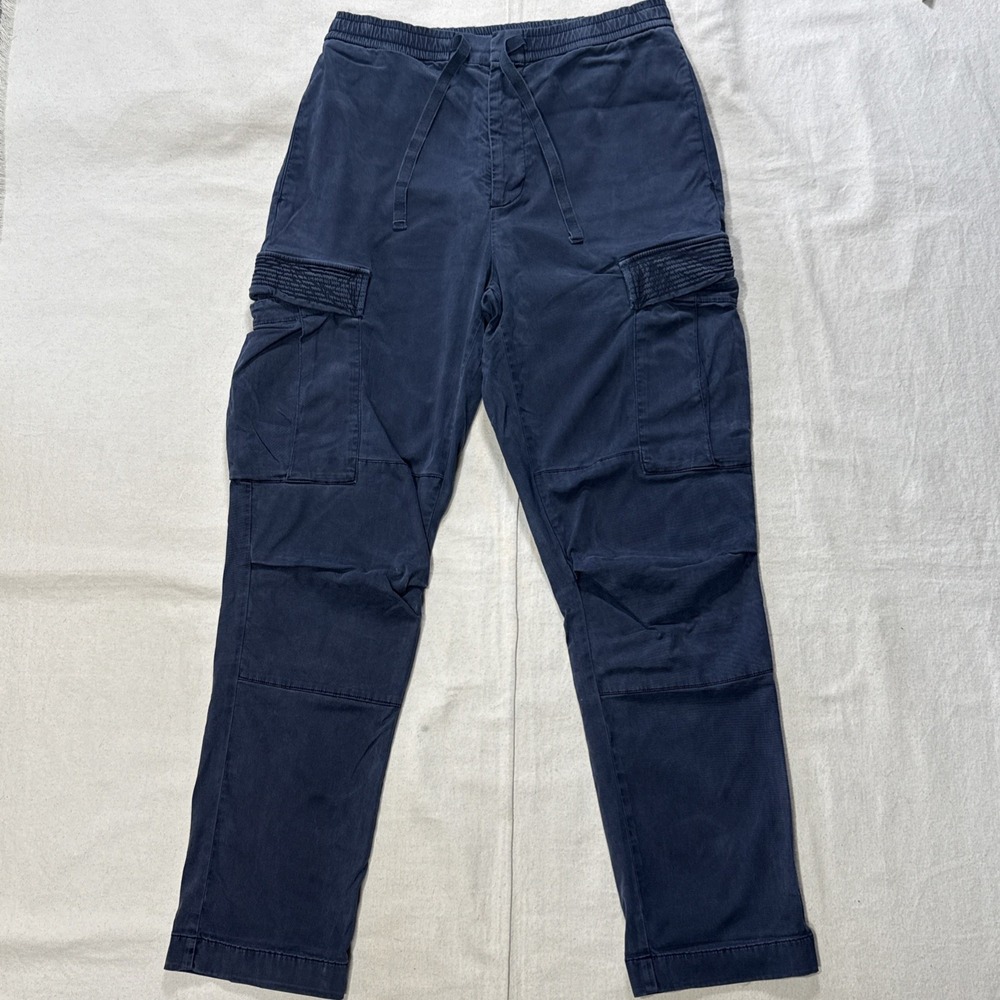 OFFICINE GENERALE Mens Cotton Joggers Stretch Waist Navy Blue Pants Size 30